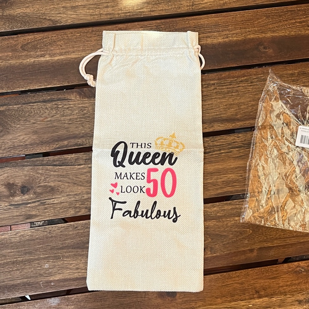 Queen 50th Birthday Wine Bag New